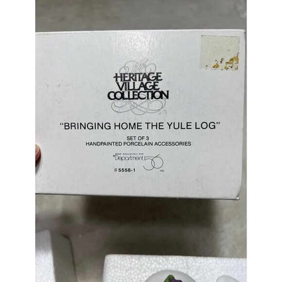 Department 56 Heritage Village Collection Bringing Home The Yule Log & Lamplight - Picture 8 of 11